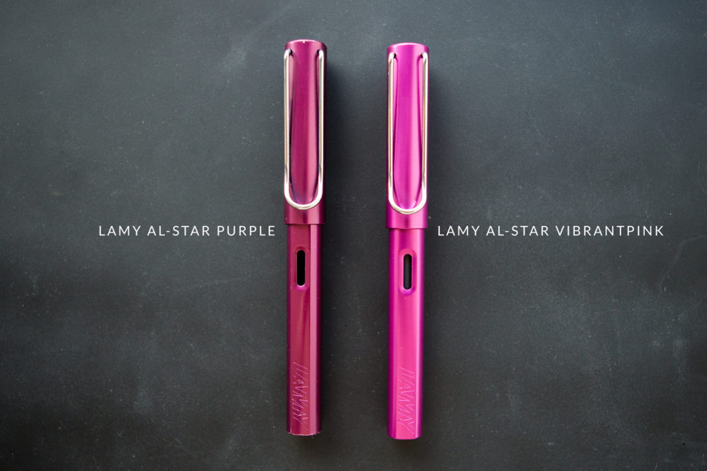 So sánh phiên bản đặc biệt năm 2018 LAMY Al-Star VIBRANTPINK và LAMY Al-Star Purple